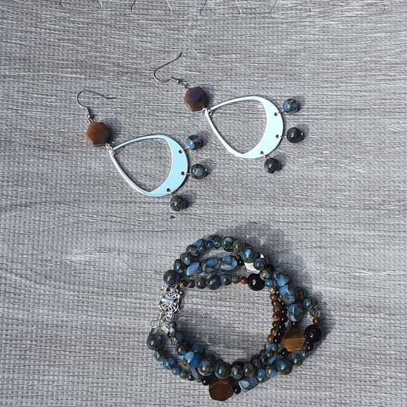 NWT Tigers Eye & Impression Jasper Sterling Silver - Picture 7 of 12